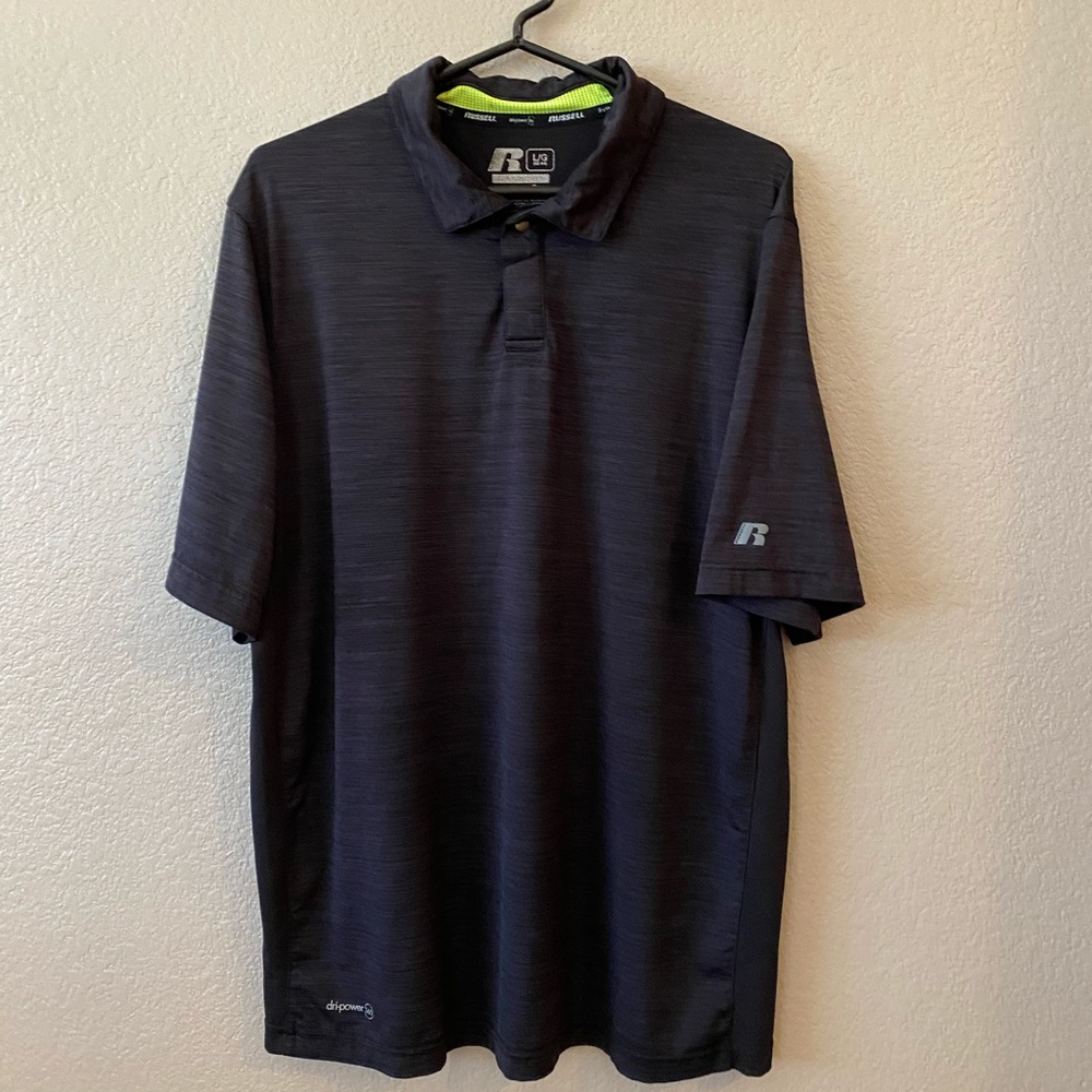 Russell Athletic polo, light black/lime